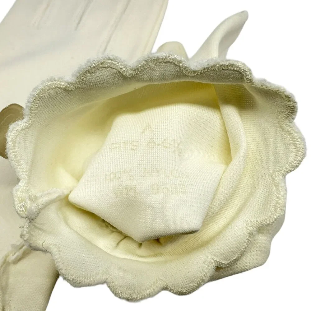 Grandoe Stretch White‎ Cream Nylon Women's Gloves Size 6 - 6 1/2 Vintage